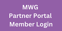 Purple box with text that reads MWG Partner Portal Member Login in white